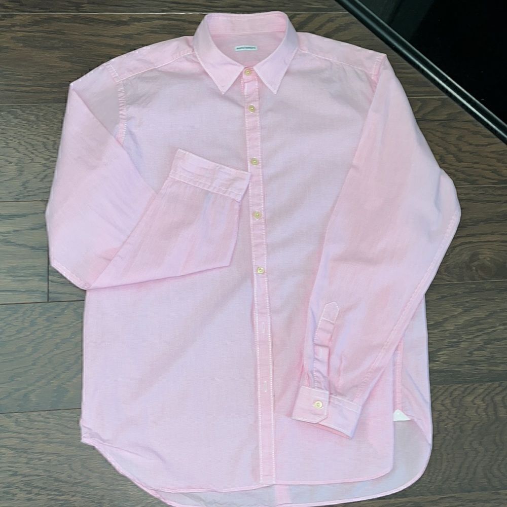Mastai Ferretti Small Pink Check LS Tailored Button-Down Shirt-16 1/2 / 42 /L